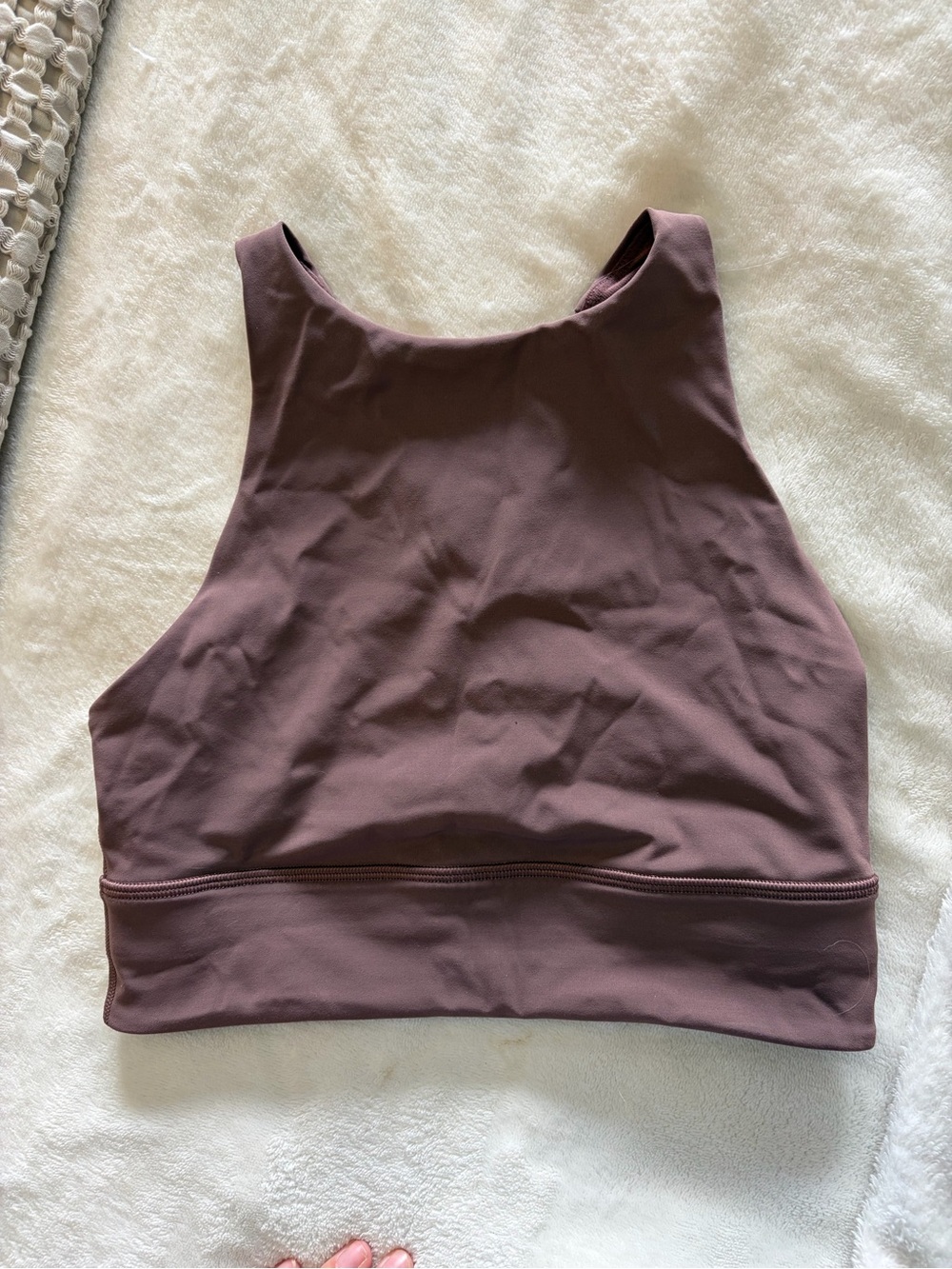 Lululemon High Neck Mauve Crop Sports Bra
